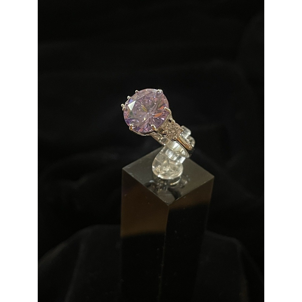 JTV BBJ 9.25 Sterling Silver Kunzite CZ Ring Size 5 - Picture 2 of 10